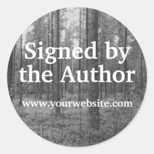B&W Trees Signed by Author Stickers Customizable