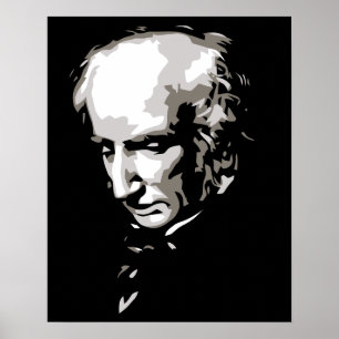 B & W Vector silhouette art William Wordsworth Poster