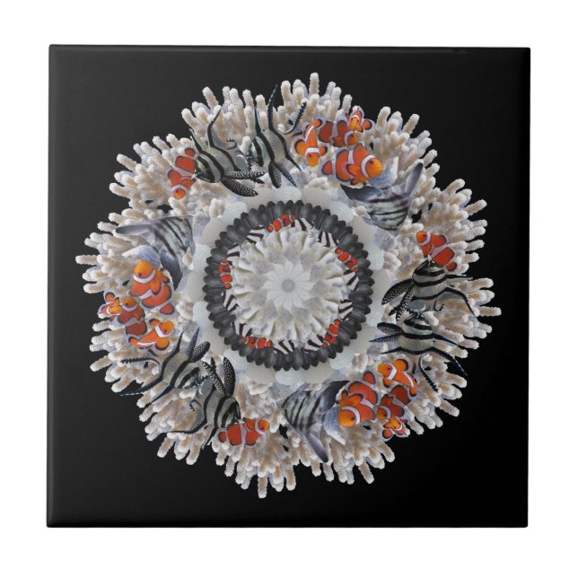 B&W w clown 30 x 30 Tile (Front)