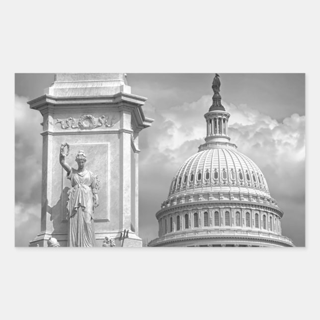 B&W Washington DC Sticker (Front)