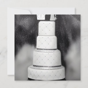 B&W White Retro Wedding Cake