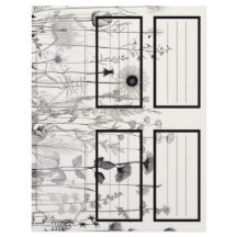 B&W Wildflowers Suzy's Garden 5 Blank Customizable
