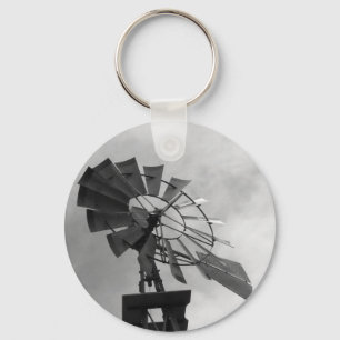 B&W Windmill Keychain
