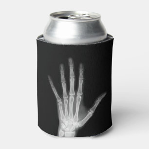 B&W X-Ray Arm Skeleton Bones Can Cooler