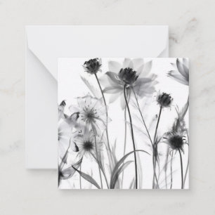B&W X-Ray Flowers Card