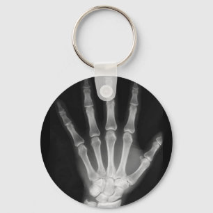 B&W X-ray Skeleton Hand Keychain