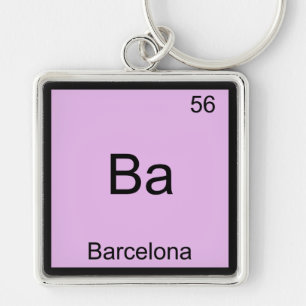 Ba - Barcelona Funny Chemistry Element Symbol Tee Keychain