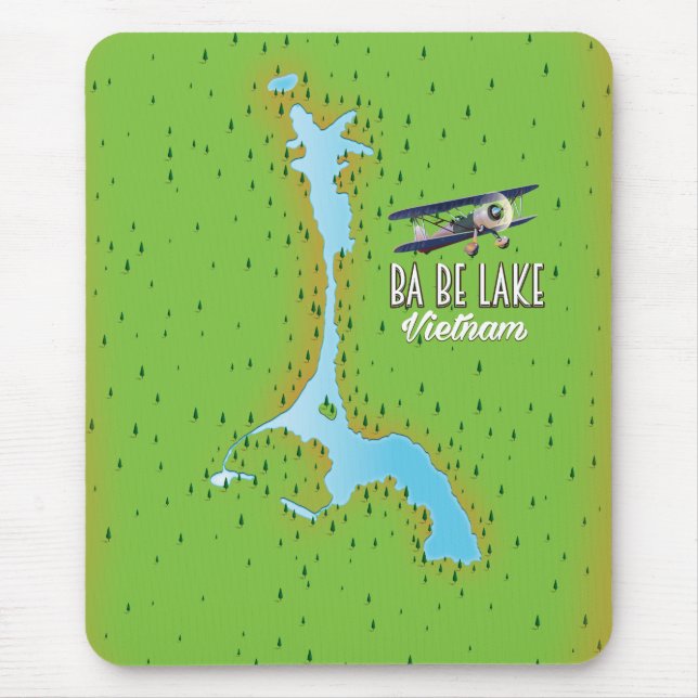 Ba Be Lake Vietnam lake map Mouse Pad (Front)