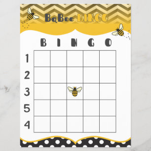 Ba-Bee Baby Shower Bingo Game Print Outs Flyer