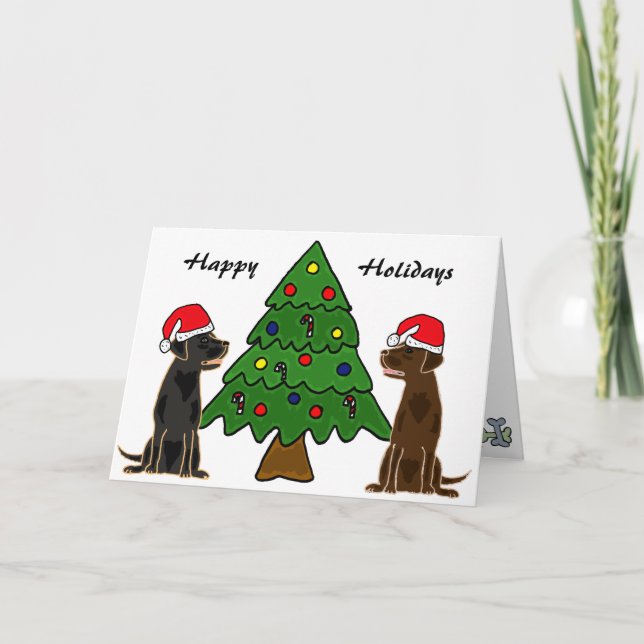 BA- Cartes de Noël au chocolat et au Labrador noir (Devant)