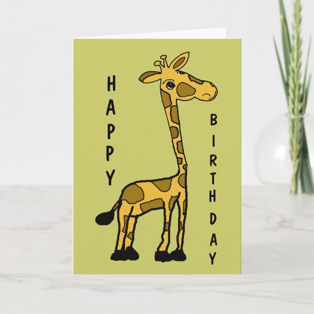 BA- Cute Funny Giraffe Birthday Card (Front)