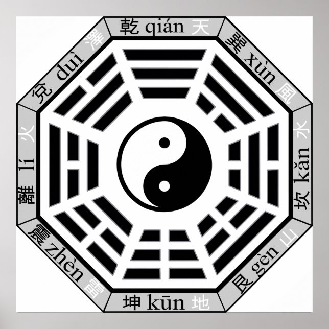 Ba Gua Eight Symbols Taoist Cosmology Poster (Front)