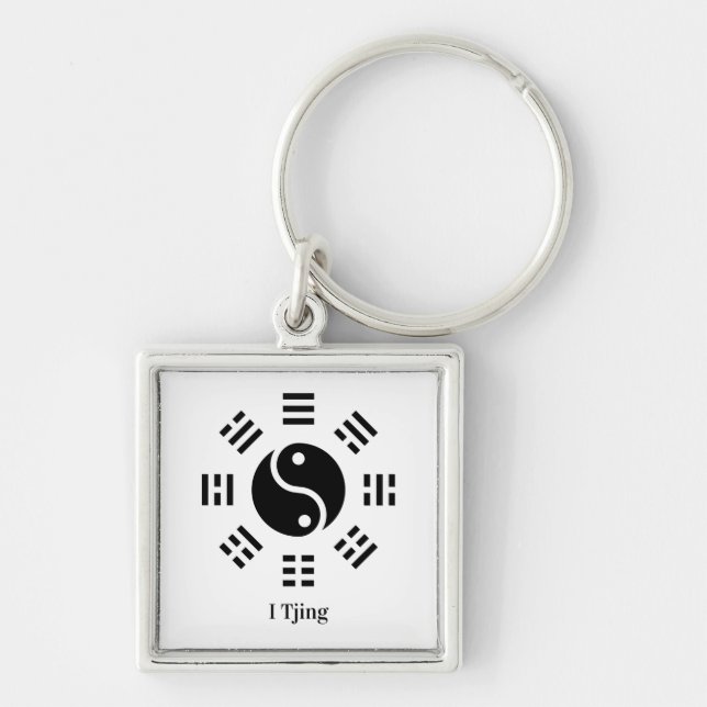 Ba Gua, eight trigrams, yin yang customizable  Keychain (Front)