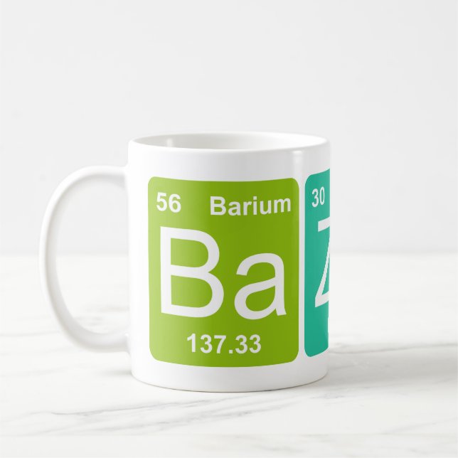 Ba Zn Ga! Periodic Table Elements Mug (Left)