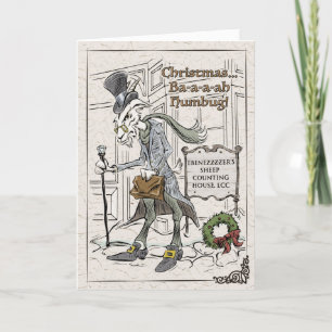 Baa-aa Humbug Punny Xmas Folded Holiday Card