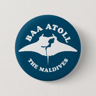 Baa Atoll Scuba Diving 2 Inch Round Button