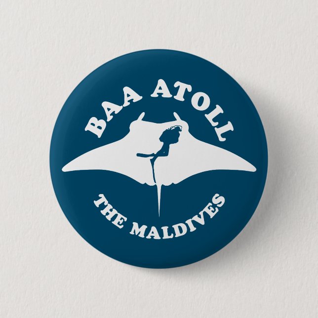 Baa Atoll Scuba Diving 2 Inch Round Button (Front)