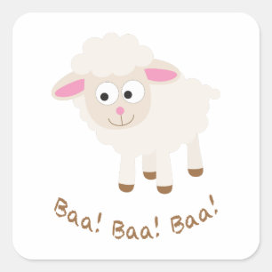 Baa Baa Baa Cute Lamb Square Sticker