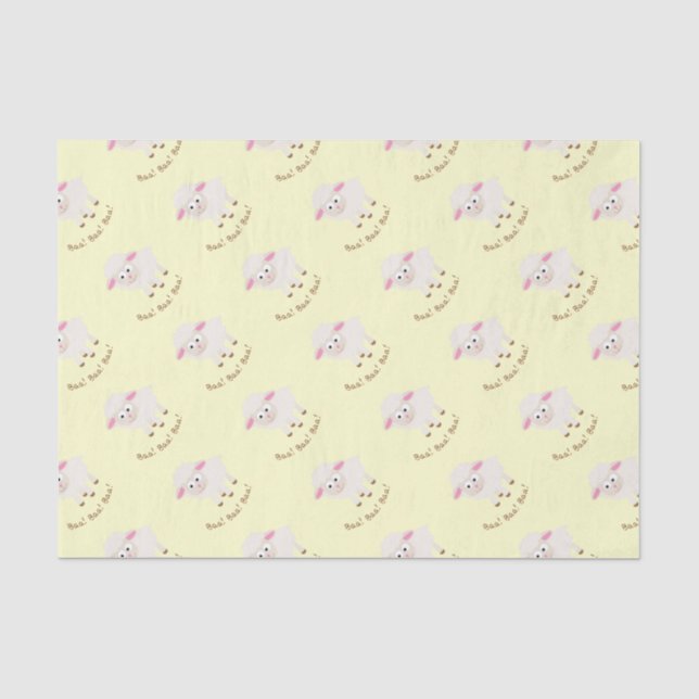 Baa Baa Baa Cute Lamb Tissue Paper (Front)