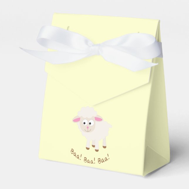 Baa! Baa! Baa! Cute Little Lamb Favor Box (Front Side)