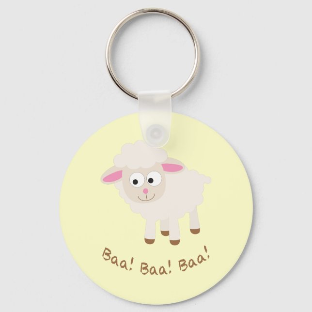 Baa! Baa! Baa! Cute Little Lamb Keychain (Front)