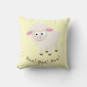 Baa! Baa! Baa! Cute Little Lamb Throw Pillow