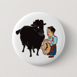 Baa Baa Black Sheep 2 Inch Round Button