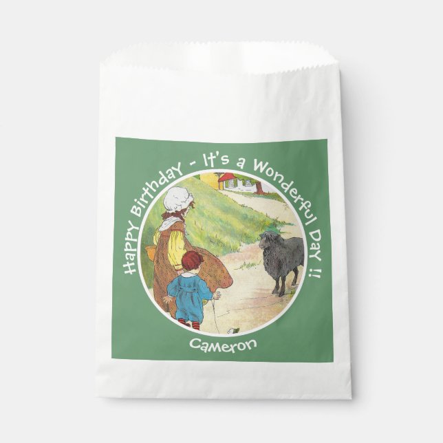 Baa, Baa, Black Sheep Birthday Party Collection Favour Bag (Front)