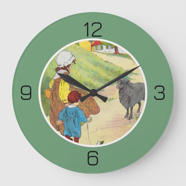 Baa, Baa, Black Sheep Birthday Party Collection Large Clock (Front)