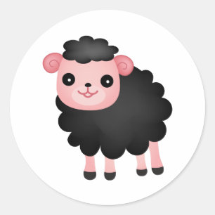 Baa Baa Black Sheep Classic Round Sticker