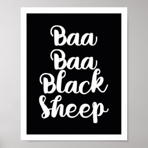 Baa Baa Black Sheep Colour Block Poster