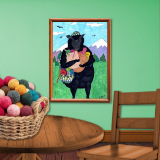 Baa Baa Black Sheep Folk Art Poster
