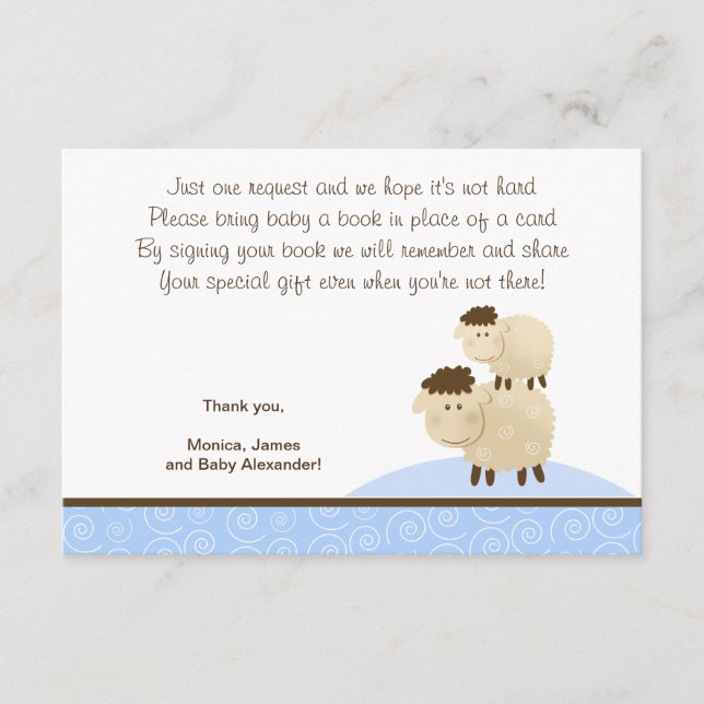 Baa Baa Sheep (Blue colour) RSVP Enclosure Cards (Front)