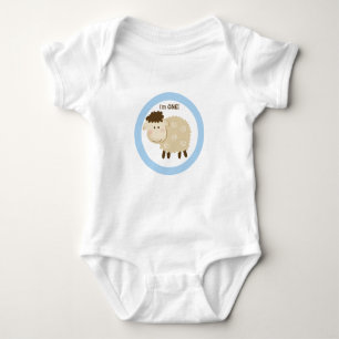 Baa Baa Sheep Blue Personalized Baby Bodysuit