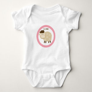 Baa Baa Sheep Pink Personalized Baby Bodysuit