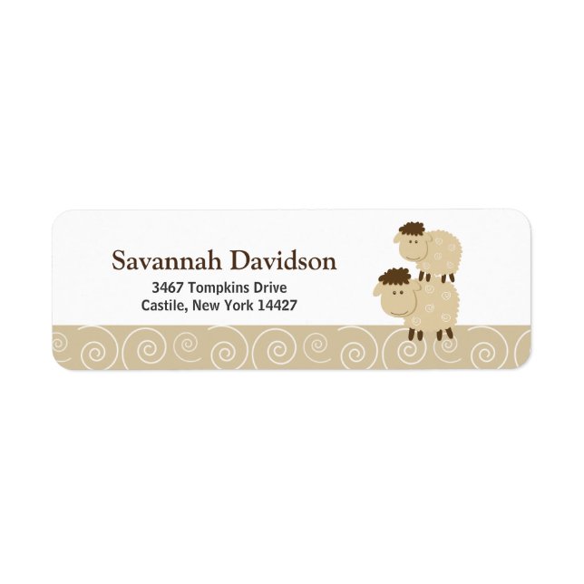 Baa Baa Sheep (Tan) Custom Address Labels (30) (Front)
