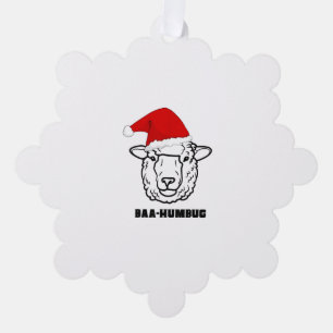 Baa-Humbug Christmas-Sheep Funny Cute Farmer Anima Ornament Card