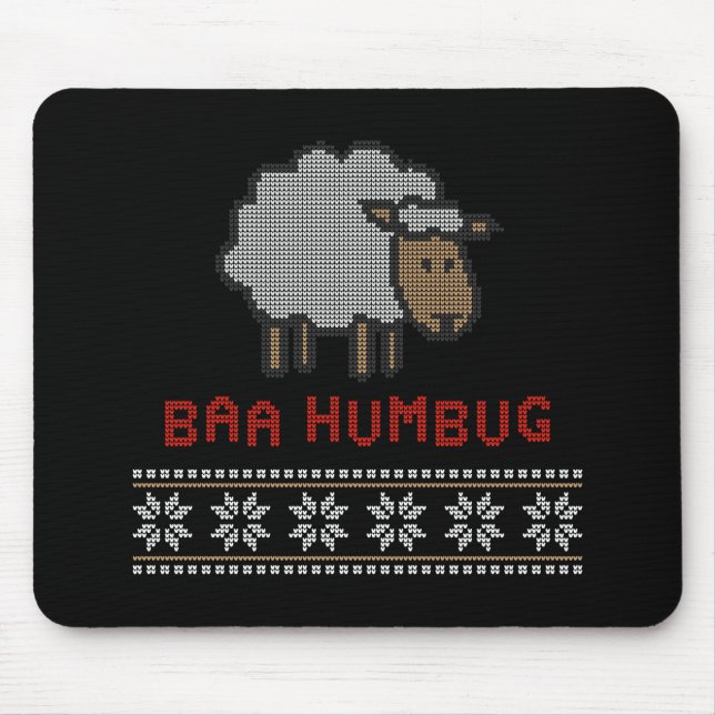 Baa Humbug Christmas Sheep Mouse Pad (Front)