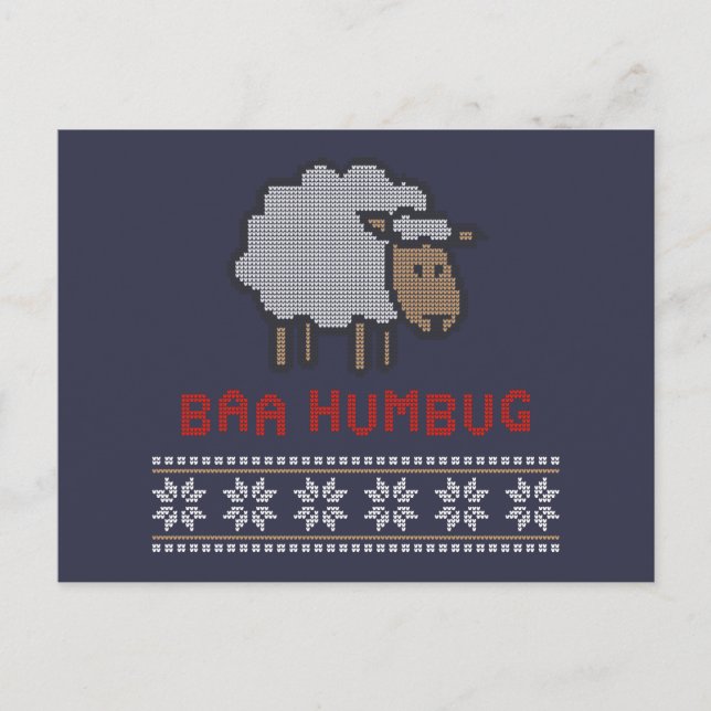 Baa Humbug Christmas Sheep Postcard (Front)
