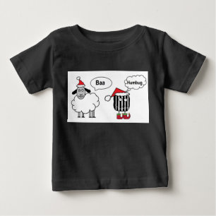 Baa Humbug Funny Christmas Sheep Cartoon Baby T-Shirt