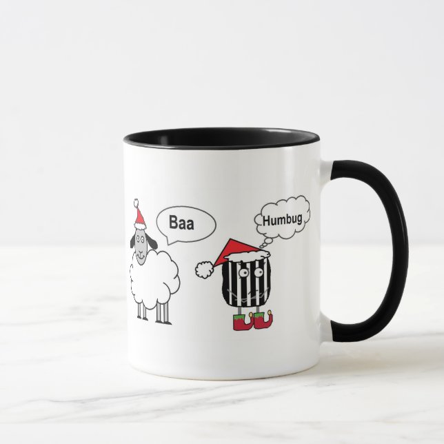 Baa Humbug Funny Christmas Sheep Cartoon Mug (Right)