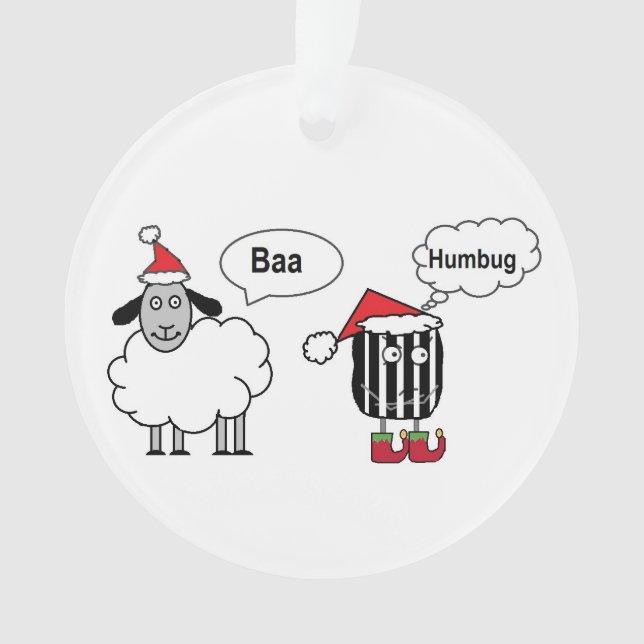 Baa Humbug Funny Festive Ornament (Front)