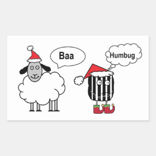 Baa Humbug Funny Festive Stickers Glossy