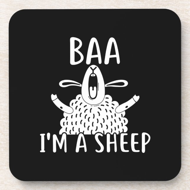Baa I'm A Sheep | Sheep Owner Present Coaster (Front)