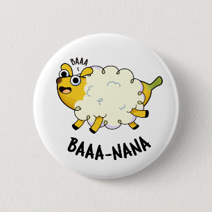 Baa-nana Funny Banana Sheep Pun 2 Inch Round Button