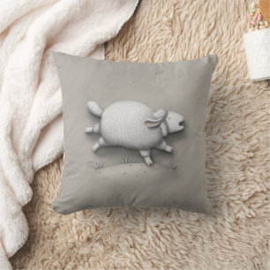 Baa Relief Cute Bleating Sheep Throw Pillow