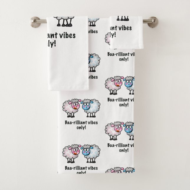 Baa-rilliant - Cute Cartoon Sheep Pair Bath Towel Set (Insitu)
