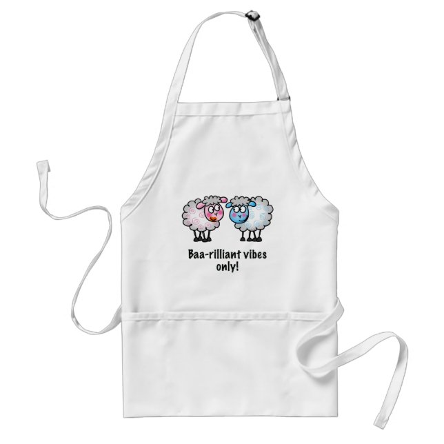Baa-rilliant - Cute Cartoon Sheep Pair Standard Apron (Front)