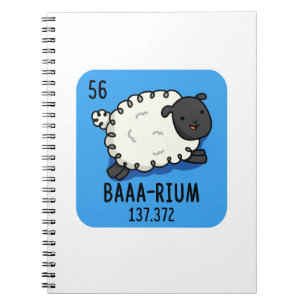 Baa-rium Funny Sheep Chemistry Pun  Notebook