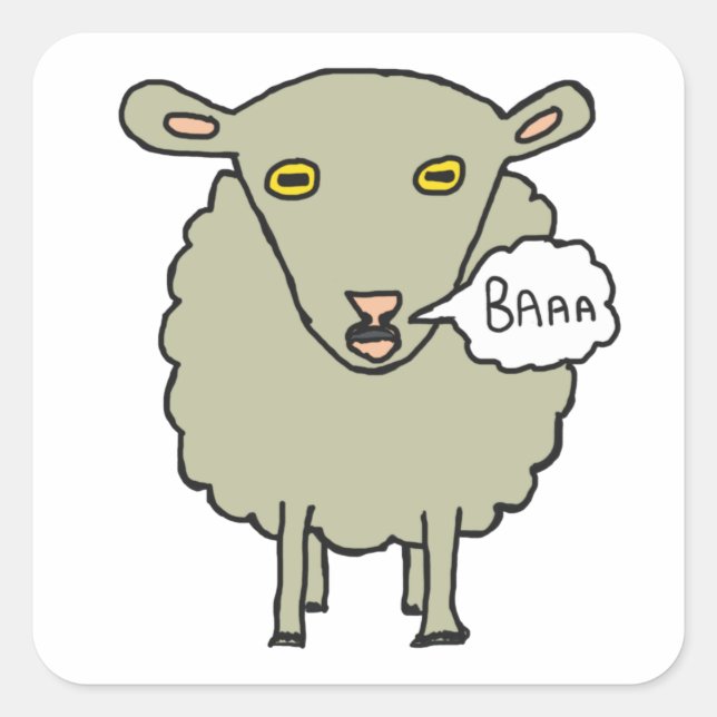 Baa Sheep Square Sticker (Front)